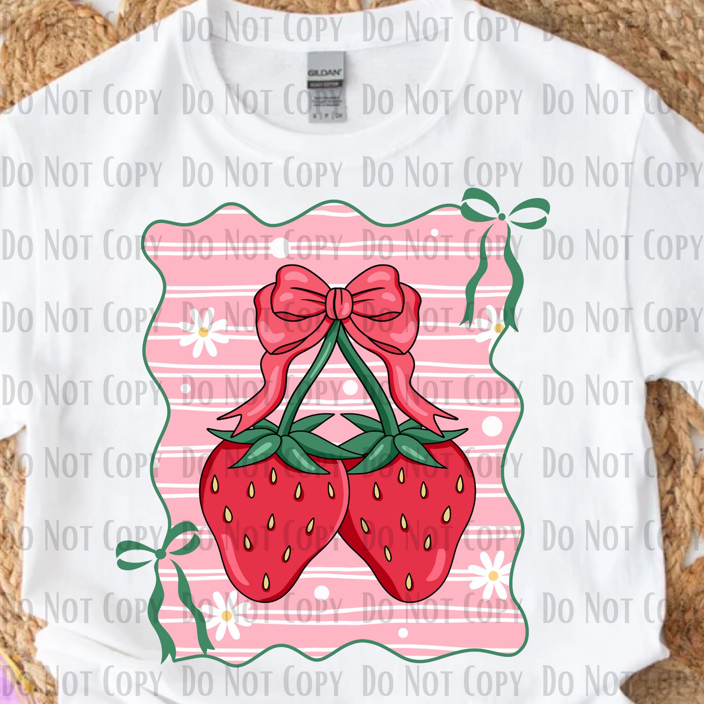 Strawberry Daisy Coquette Bow